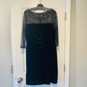 Elegant Black Dress with Embellished Neckline